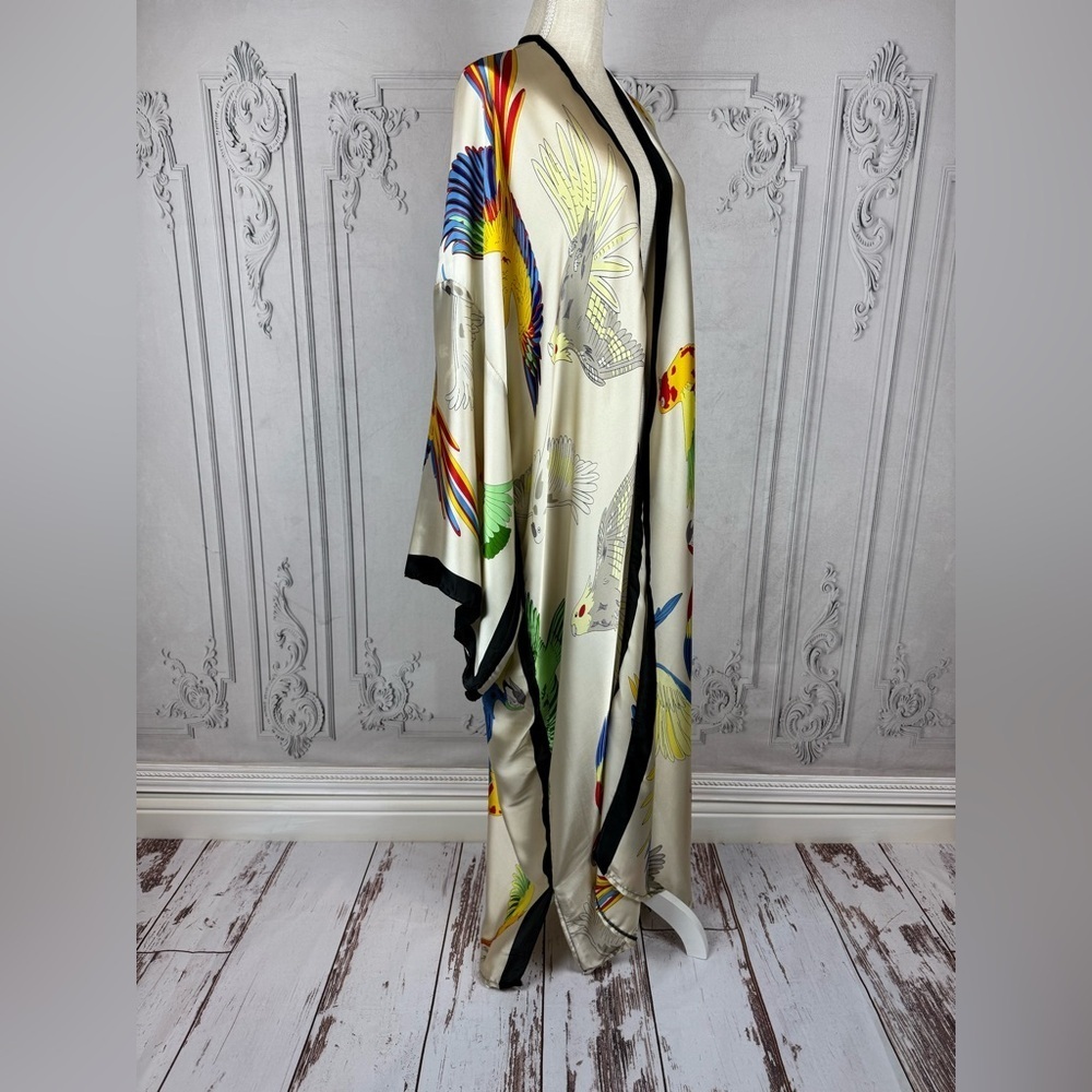 Elegant Multicolor Kimono Kaftan Lounging Duster Robe - Picture 8 of 15